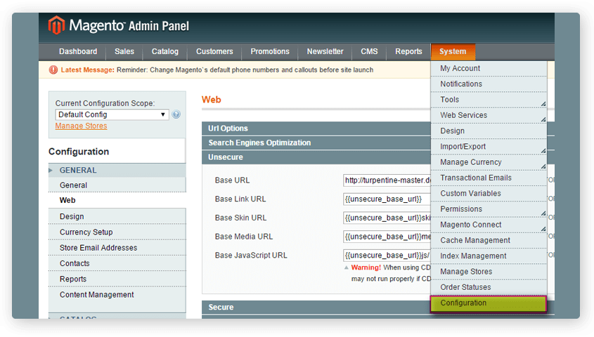 log in to your magento admin panel