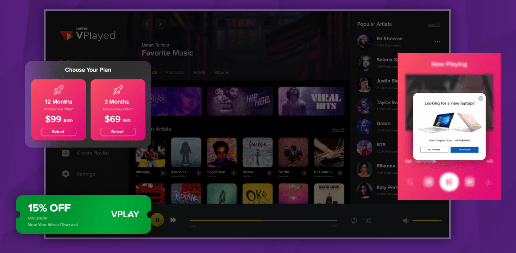 create music streaming website