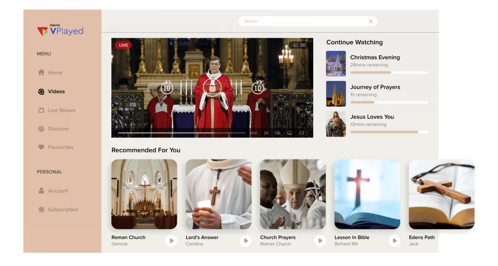 Religious streaming solution